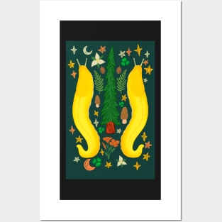 BANANA SLUG FOLK ART STICKER Posters and Art